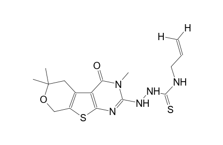 2-(allylthiocarbamoylhydrazino)-3-methyl-4-oxo-6,6-dimethyl-3,4,5,6-tetrahydro-8H-pyrano[4',3':4,5]thieno[2,3-d]pyrimidine