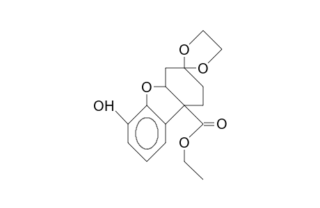 (4AS*,9bR*)-6-hydroxy-3-oxo-1,2,3,4,4a,9b-hexahydro-dibenzofuran-9b-carboxylic acid, ethyl ester ethylene acetal