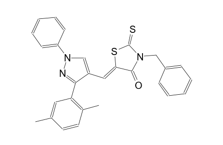 (5Z)-3-benzyl-5-{[3-(2,5-dimethylphenyl)-1-phenyl-1H-pyrazol-4-yl]methylene}-2-thioxo-1,3-thiazolidin-4-one