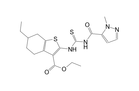 ethyl 6-ethyl-2-[({[(1-methyl-1H-pyrazol-5-yl)carbonyl]amino}carbothioyl)amino]-4,5,6,7-tetrahydro-1-benzothiophene-3-carboxylate
