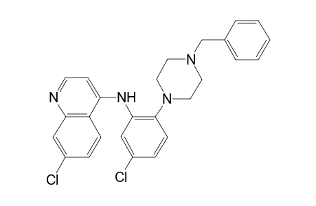 7-Chloranyl-N-[5-chloranyl-2-[4-(phenylmethyl)piperazin-1-yl]phenyl]quinolin-4-amine