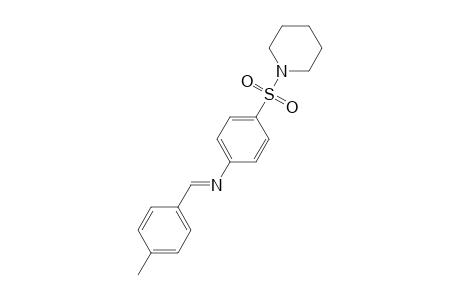 N-[(E)-(4-Methylphenyl)methylidene]-4-(1-piperidinylsulfonyl)aniline