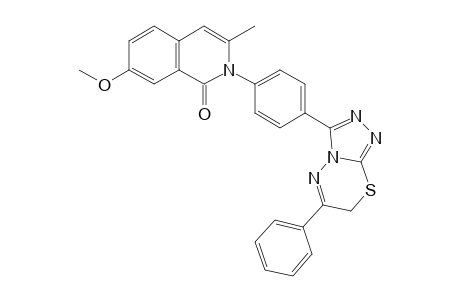 7-Methoxy-3-methyl-2-[4-(6-phenyl-7H-[1,2,4]triazolo[3,4-b][1,3,4]thiadiazin-3-yl)phenyl]-1-isoquinolinone