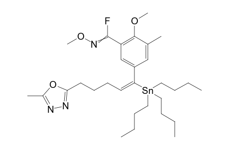 N,2-Dimethoxy-3-methyl-5-[(1E)-5-(5-methyl-1,3,4-oxadiazol-2-yl)-1-(tributylstannanyl)pent-1-en-1-yl]benzenecarboximidoyl Fluoride
