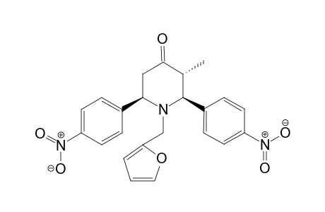 (2S,3R,6R)-1-(furan-2-ylmethyl)-3-methyl-2,6-bis(4-nitrophenyl)piperidin-4-one