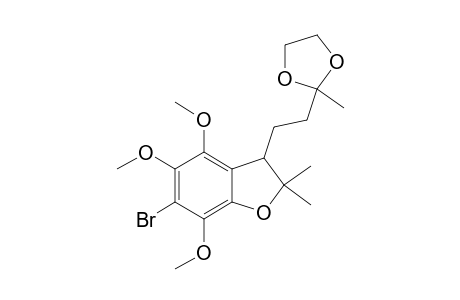 6-Bromo-3-(3,3-ethylenedioxybutyl)-4,5,7-trimethoxy-2,2-dimethyl-2,3-dihydrobenzofuran