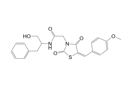 N-[(1R)-1-benzyl-2-hydroxyethyl]-2-[(5E)-5-(4-methoxybenzylidene)-2,4-dioxo-1,3-thiazolidin-3-yl]acetamide