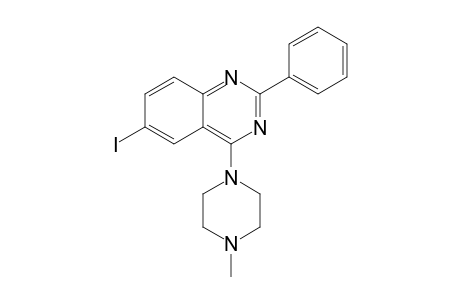 2-(Phenyl)-4-(4-methylpiperazin-1-yl)-6-iodoquinazoline