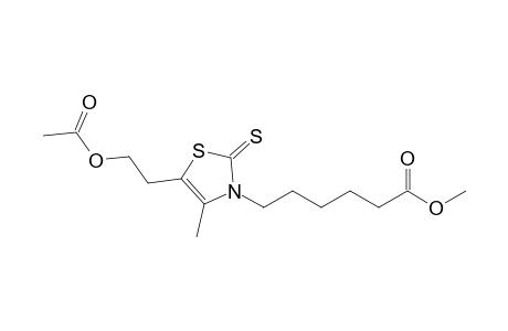 6-[5-(2-acetoxyethyl)-4-methyl-2-thioxo-4-thiazolin-3-yl]hexanoic acid methyl ester