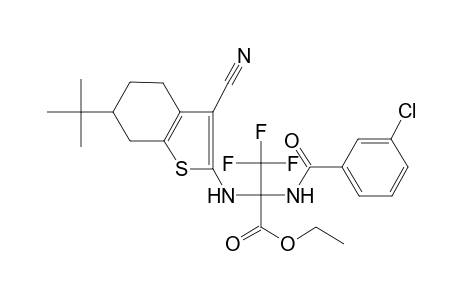 Propanoic acid, 2-(3-chlorobenzoylamino)-2-(4,5,6,7-tetrahydro-6-tert-butyl-3-cyano-2-benzothienylamino)-3,3,3-trifluoro-, ethyl ester