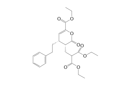 Diethyl 2-(((3R,4R)-6-(ethoxycarbonyl)-2-oxo-4-phenethyl-3,4-dihydro-2H-pyran-3-yl)methyl)malonate