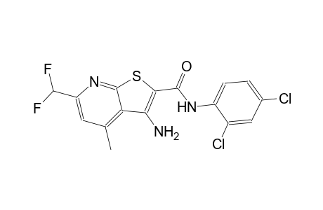 3-amino-N-(2,4-dichlorophenyl)-6-(difluoromethyl)-4-methylthieno[2,3-b]pyridine-2-carboxamide