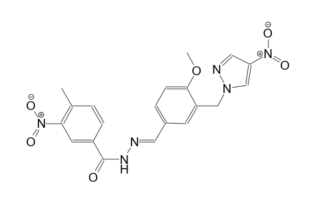 N'-((E)-{4-methoxy-3-[(4-nitro-1H-pyrazol-1-yl)methyl]phenyl}methylidene)-4-methyl-3-nitrobenzohydrazide