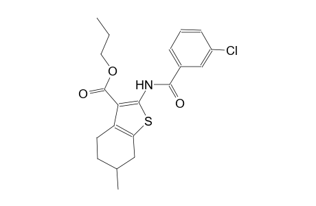 propyl 2-[(3-chlorobenzoyl)amino]-6-methyl-4,5,6,7-tetrahydro-1-benzothiophene-3-carboxylate
