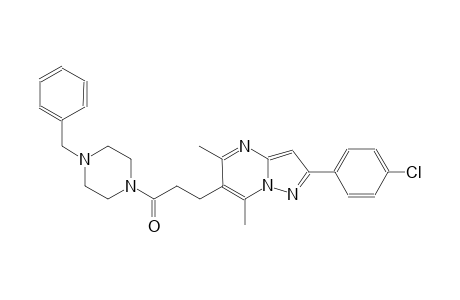 pyrazolo[1,5-a]pyrimidine, 2-(4-chlorophenyl)-5,7-dimethyl-6-[3-oxo-3-[4-(phenylmethyl)-1-piperazinyl]propyl]-