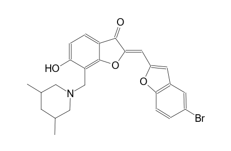 3(2H)-benzofuranone, 2-[(5-bromo-2-benzofuranyl)methylene]-7-[(3,5-dimethyl-1-piperidinyl)methyl]-6-hydroxy-, (2Z)-