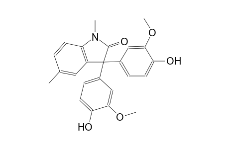 3,3-bis(4-hydroxy-3-methoxyphenyl)-1,5-dimethyl-1,3-dihydro-2H-indol-2-one