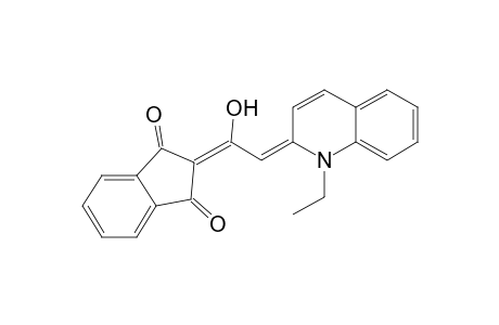 (E)-2-(2-(1-ethylquinolin-2(1H)-ylidene)-1-hydroxyethylidene)-1H-indene-1,3(2H)-dione