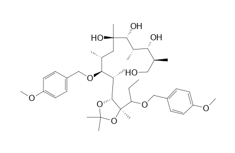 D-arabino-D-gluco-L-ido-Pentadecitol, 2,4,7,8,10,14,15-heptadeoxy-9,13-bis-O-[(4-methoxyphenyl)methyl]-2,4,8,10-tetramethyl-6,12-di-C-methyl-11,12-O-(1-methylethylidene)-