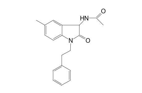 Acetamide, N-[2,3-dihydro-5-methyl-2-oxo-1-(2-phenylethyl)-1H-indol-3-yl]-