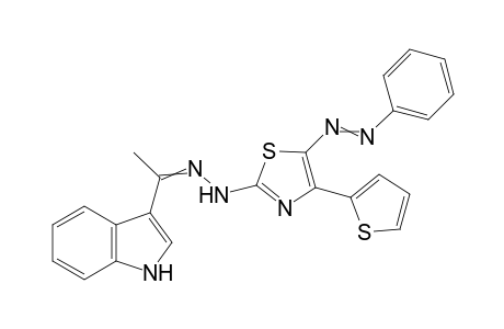 2-(2-(1-(1H-Indol-3-yl)ethylidene)hydrazinyl)-5-(phenyldiazenyl)-4-(thiophen-2-yl)thiazole