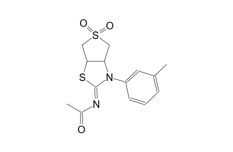 N-((2Z)-3-(3-methylphenyl)-5,5-dioxidotetrahydrothieno[3,4-d][1,3]thiazol-2(3H)-ylidene)acetamide