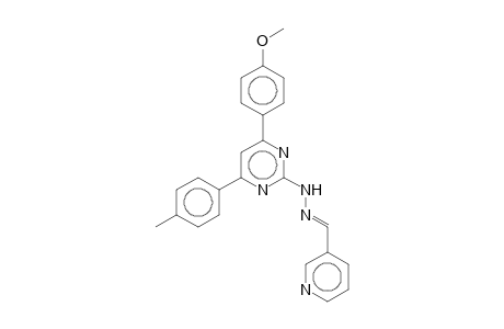 4-(4-Methoxyphenyl)-2-(3-pyridylmethylenehydrazino)-6-(p-tolyl)pyrimidine