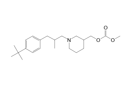Carbonic acid, [1-[3-[4-(1,1-dimethylethyl)phenyl]-2-methylpropyl]-3-piperidinyl]methyl methyl ester