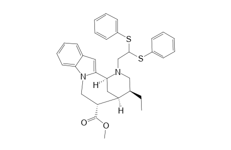 Methyl 6-[2,2-Bis(phenylthio)ethyl]-4.beta.-ethyl-2,3,4,5,6,7-hexahydro-1H-3,7-methano[1,4]diazonino[1,2-a]indole-2.alpha.-carboxylate