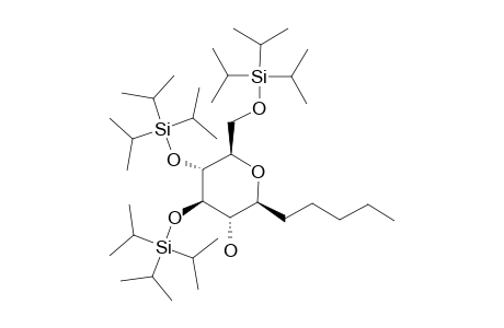 BETA-1-PENTYL-3,4,6-TRI-O-TRIISOPROPYLSILYL-GLUCOPYRANOSIDE