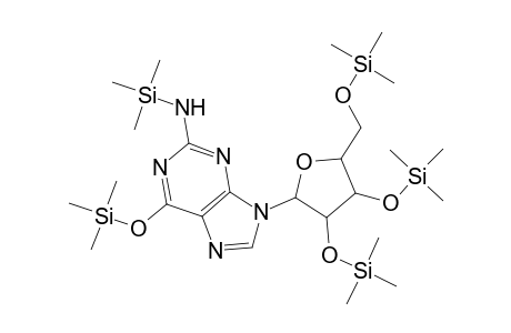 9H-Purin-2-amine, N-(trimethylsilyl)-6-[(trimethylsilyl)oxy]-9-[2,3,5-tris-O-(trimethylsilyl)-.beta.-D-ribofuranosyl]-