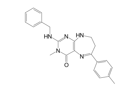 2-(Benzylamino)-8,9-dihydro-3-methyl-6-p-tolyl-3H-pyrimido[4,5-b][1,4]diazepin-4(7H)-one