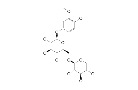 4-HYDROXY-3-METHOXY-PHENOL-BETA-D-XYLOPYRANOSYL-(1->6)-BETA-D-GLUCOPYRANOSIDE