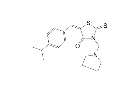 (5E)-5-(4-isopropylbenzylidene)-3-(1-pyrrolidinylmethyl)-2-thioxo-1,3-thiazolidin-4-one