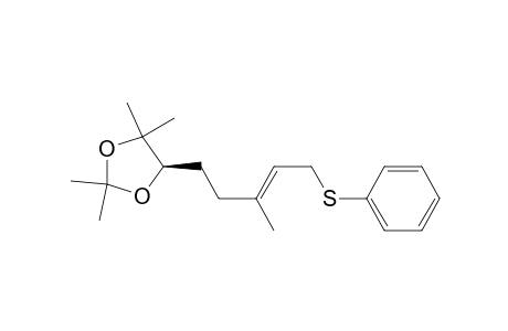 (5R)-2,2,4,4-tetramethyl-5-[(E)-3-methyl-5-(phenylthio)pent-3-enyl]-1,3-dioxolane