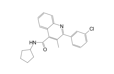 2-(3-chlorophenyl)-N-cyclopentyl-3-methyl-4-quinolinecarboxamide