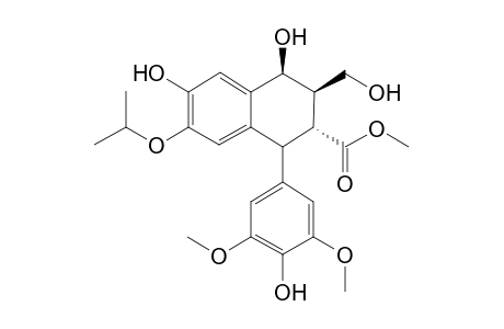 1-(4'-Hydroxy-3',5'-dimethoxyphenyl)-4.beta.,6-dihydroxy-3..beta.-hydroxymethyl-7-isopropyloxy-1,2,3,4-tetrahydro-2..alpha.-naphthoic acid methyl ester