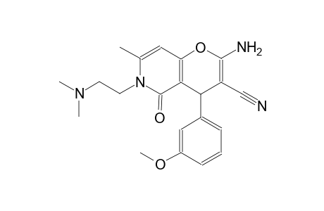 2-amino-6-[2-(dimethylamino)ethyl]-4-(3-methoxyphenyl)-7-methyl-5-oxo-5,6-dihydro-4H-pyrano[3,2-c]pyridine-3-carbonitrile