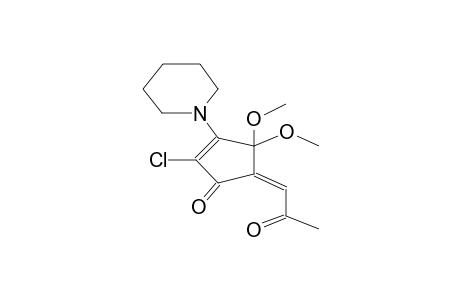 2-CHLORO-3-PIPERIDINO-4,4-DIMETHOXY-5-(Z-ACETONYLIDENE)-2-CYCLOPENTENONE