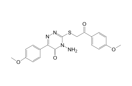 4-Amino-6-p-methoxyphenyl-3-(2-p-methoxyphenyl-2-oxoethylsulfanyl)-4H-[1,2,4]triazin-5-one