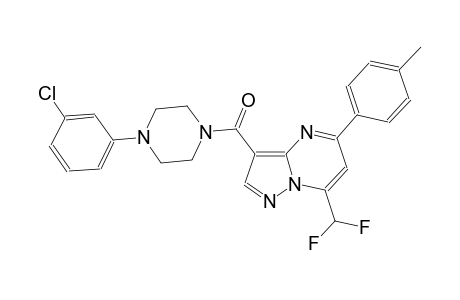 3-{[4-(3-chlorophenyl)-1-piperazinyl]carbonyl}-7-(difluoromethyl)-5-(4-methylphenyl)pyrazolo[1,5-a]pyrimidine