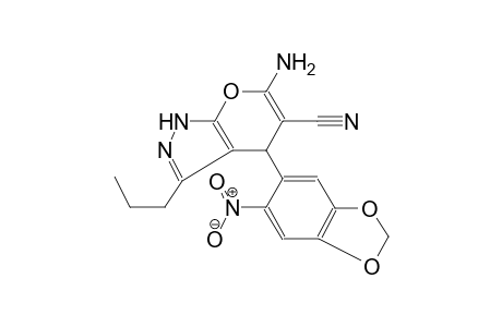 pyrano[2,3-c]pyrazole-5-carbonitrile, 6-amino-1,4-dihydro-4-(6-nitro-1,3-benzodioxol-5-yl)-3-propyl-