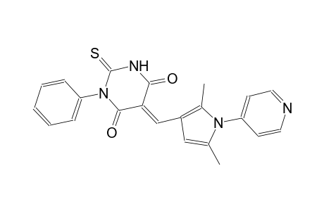 (5E)-5-{[2,5-dimethyl-1-(4-pyridinyl)-1H-pyrrol-3-yl]methylene}-1-phenyl-2-thioxodihydro-4,6(1H,5H)-pyrimidinedione
