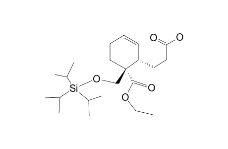3-[(1S*,2R*)-2-ETHOXYCARBONYL-2-(TRIISOPROPYLSILYLMETHYL)-CYCLOHEX-5-ENYL]-PROPANOIC-ACID
