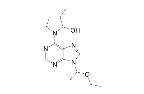 1-[9-(1-ethoxyethyl)-6-purinyl]-3-methyl-2-pyrrolidinol