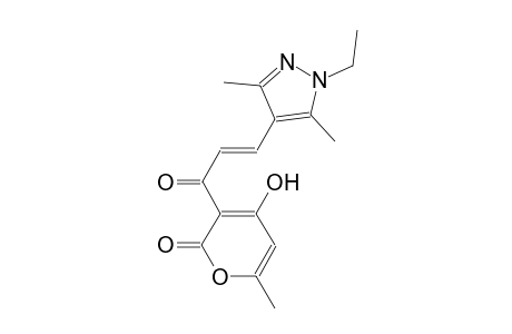 3-[(2E)-3-(1-ethyl-3,5-dimethyl-1H-pyrazol-4-yl)-2-propenoyl]-4-hydroxy-6-methyl-2H-pyran-2-one