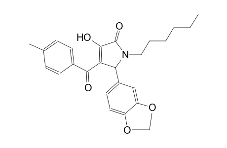 2H-pyrrol-2-one, 5-(1,3-benzodioxol-5-yl)-1-hexyl-1,5-dihydro-3-hydroxy-4-(4-methylbenzoyl)-
