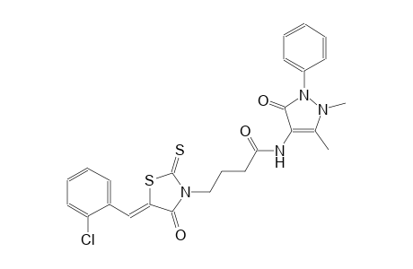 4-[(5Z)-5-(2-chlorobenzylidene)-4-oxo-2-thioxo-1,3-thiazolidin-3-yl]-N-(1,5-dimethyl-3-oxo-2-phenyl-2,3-dihydro-1H-pyrazol-4-yl)butanamide