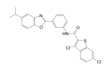 3,6-dichloro-N-[3-(5-isopropyl-1,3-benzoxazol-2-yl)phenyl]-1-benzothiophene-2-carboxamide