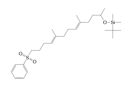 Silane, (1,1-dimethylethyl)dimethyl[[1,4,8-trimethyl-12-(phenylsulfonyl)-4,8-dodecadienyl]oxy]-, (E,E)-(.+-.)-